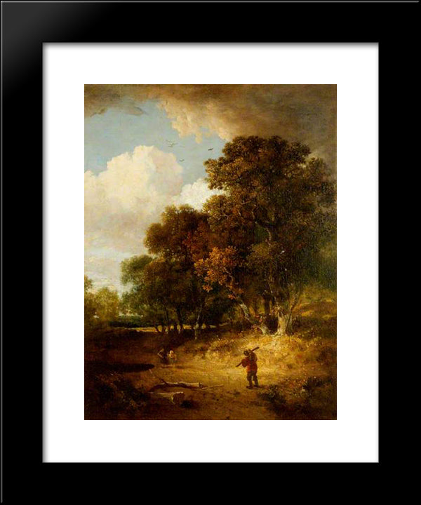 A Woody Landscape 20x24 Black Modern Wood Framed Art Print Poster by Crome, John