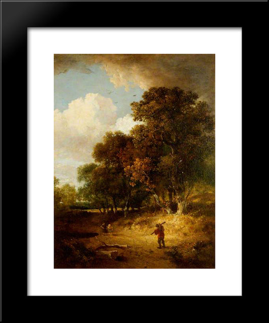 A Woody Landscape 20x24 Black Modern Wood Framed Art Print Poster by Crome, John