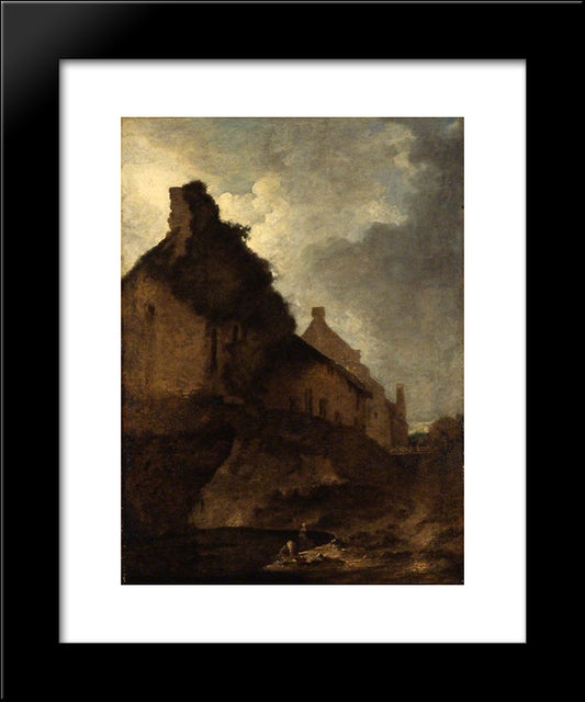 Carrow Abbey, Norwich 20x24 Black Modern Wood Framed Art Print Poster by Crome, John