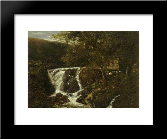 Landscape With A Waterfall Near Norwich, Norfolk 20x24 Black Modern Wood Framed Art Print Poster by Crome, John
