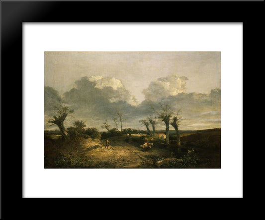 Road With Pollards 20x24 Black Modern Wood Framed Art Print Poster by Crome, John