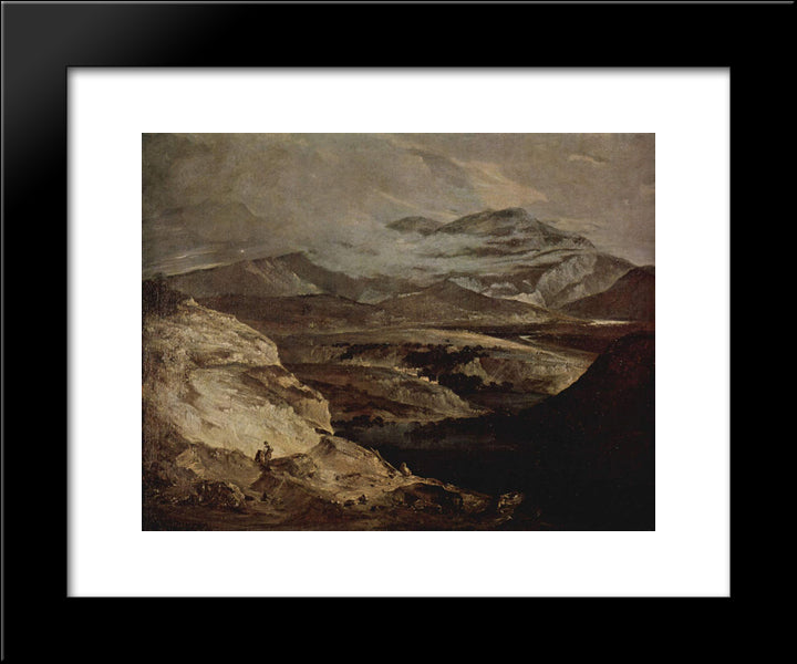 Slate Quarries 20x24 Black Modern Wood Framed Art Print Poster by Crome, John