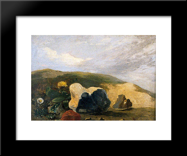 Study Of Flints 20x24 Black Modern Wood Framed Art Print Poster by Crome, John