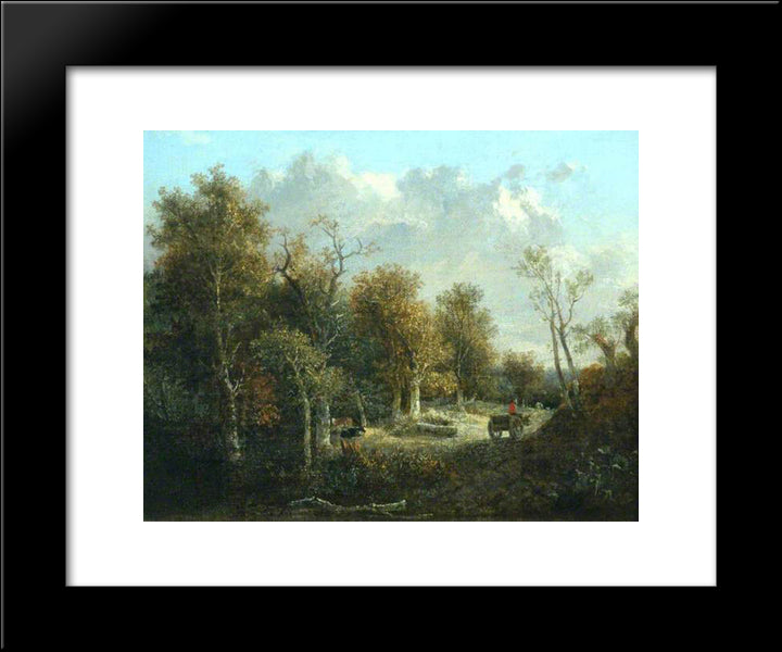 The Edge Of The Forest 20x24 Black Modern Wood Framed Art Print Poster by Crome, John