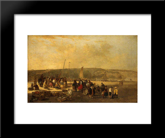 The Fish Market, Boulogne, France 20x24 Black Modern Wood Framed Art Print Poster by Crome, John