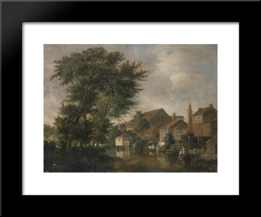The River Wensum, Norwich 20x24 Black Modern Wood Framed Art Print Poster by Crome, John