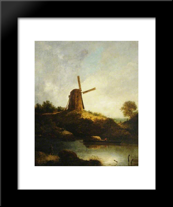 The Windmill 20x24 Black Modern Wood Framed Art Print Poster by Crome, John