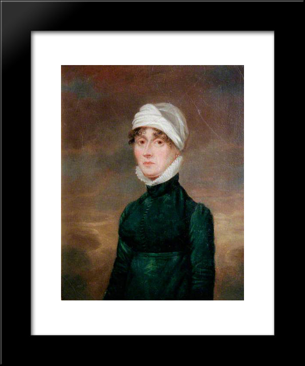 Woman In A Turban 20x24 Black Modern Wood Framed Art Print Poster by Crome, John