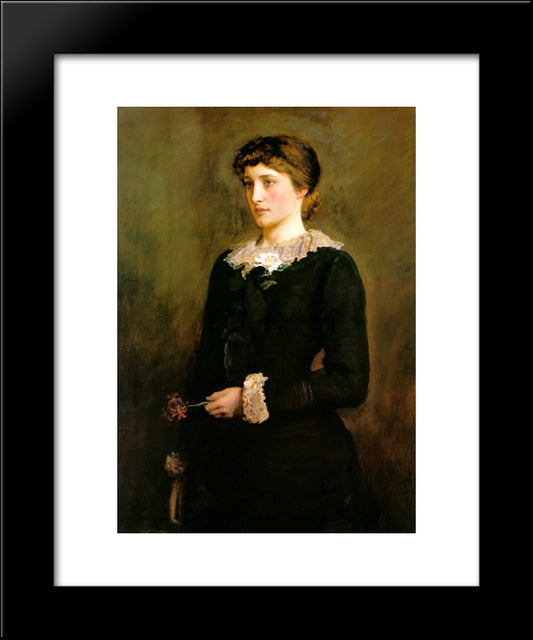 A Jersey Lily, Portrait Of Lillie Langtry 20x24 Black Modern Wood Framed Art Print Poster by Millais, John Everett