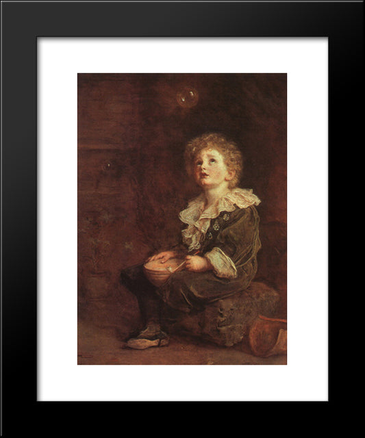 Bubbles 20x24 Black Modern Wood Framed Art Print Poster by Millais, John Everett