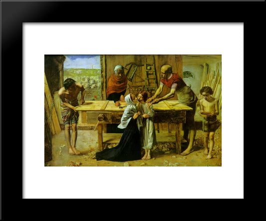 Christ In The House Of His Parents 20x24 Black Modern Wood Framed Art Print Poster by Millais, John Everett