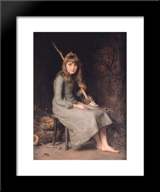 Cinderella 20x24 Black Modern Wood Framed Art Print Poster by Millais, John Everett