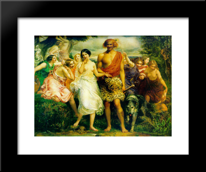 Cymon And Iphigenia 20x24 Black Modern Wood Framed Art Print Poster by Millais, John Everett