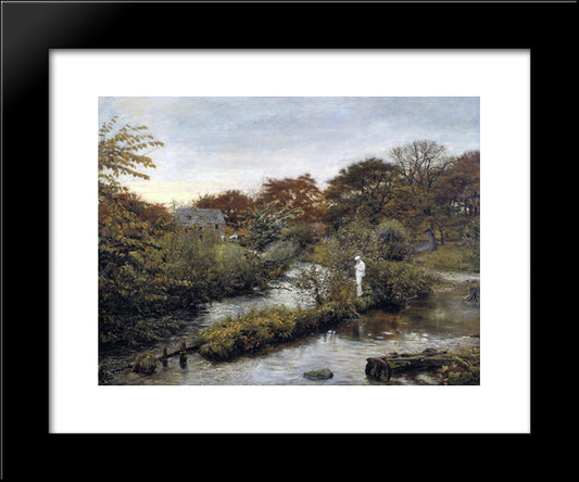 Flowing To The River 20x24 Black Modern Wood Framed Art Print Poster by Millais, John Everett