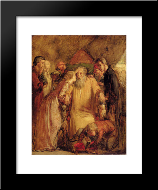 Lear And Cordelia 20x24 Black Modern Wood Framed Art Print Poster by Millais, John Everett