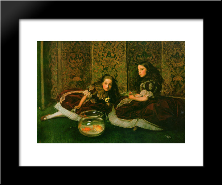 Leisure Hours 20x24 Black Modern Wood Framed Art Print Poster by Millais, John Everett