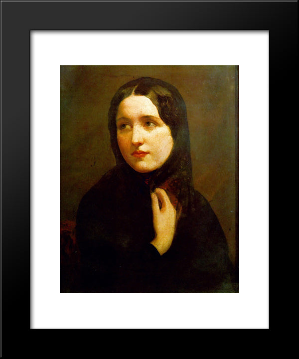 Mariana 20x24 Black Modern Wood Framed Art Print Poster by Millais, John Everett