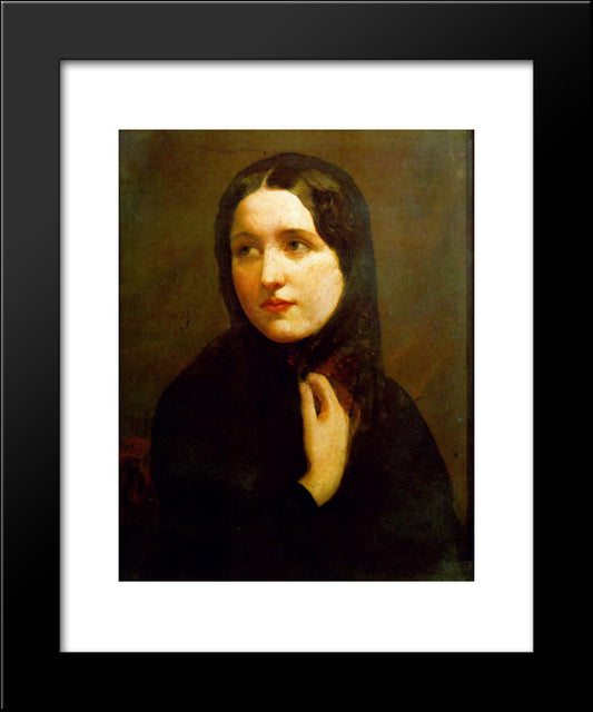 Mariana 20x24 Black Modern Wood Framed Art Print Poster by Millais, John Everett