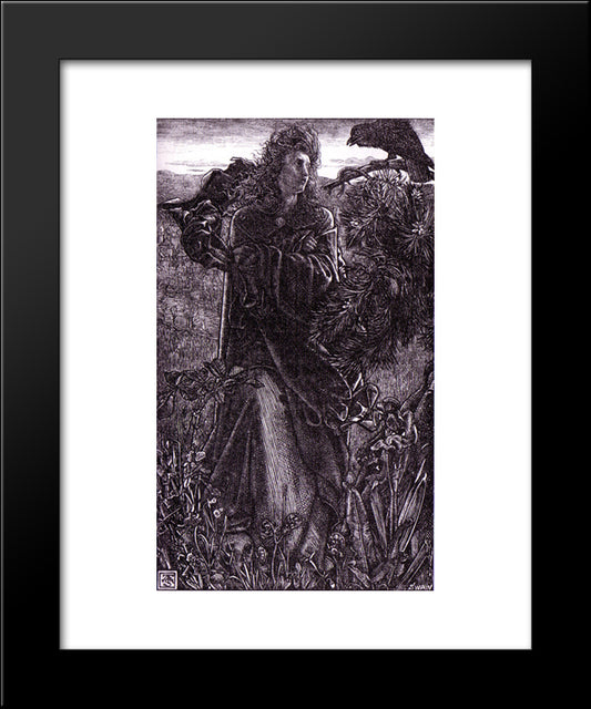 Once A Week 20x24 Black Modern Wood Framed Art Print Poster by Millais, John Everett