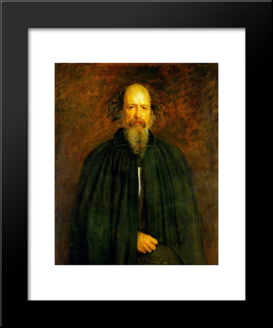 Portrait Of Lord Alfred Tennyson 20x24 Black Modern Wood Framed Art Print Poster by Millais, John Everett