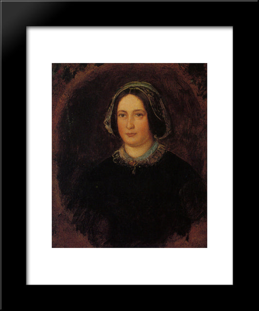 Portrait Of Mrs William Evamy, The Artists Aunt 20x24 Black Modern Wood Framed Art Print Poster by Millais, John Everett