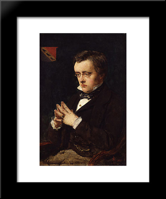 Portrait Of Wilkie Collins 20x24 Black Modern Wood Framed Art Print Poster by Millais, John Everett