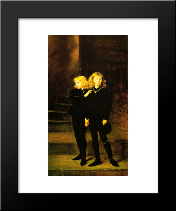 Princes In The Tower 20x24 Black Modern Wood Framed Art Print Poster by Millais, John Everett