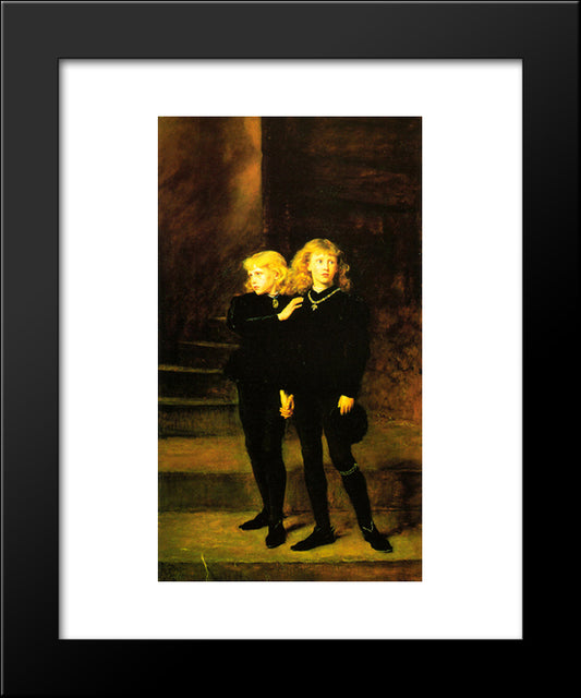 Princes In The Tower 20x24 Black Modern Wood Framed Art Print Poster by Millais, John Everett