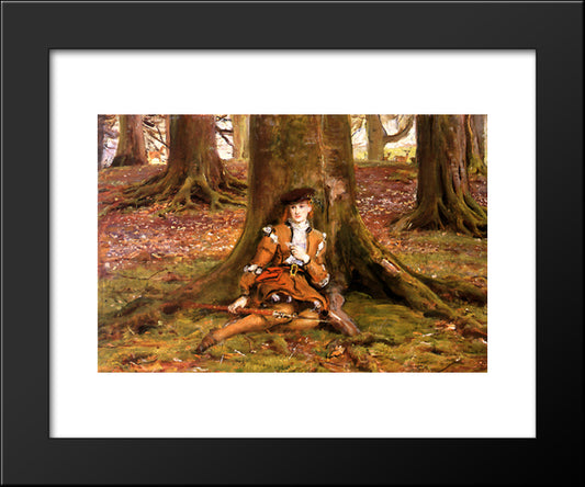 Rosalind In The Forest 20x24 Black Modern Wood Framed Art Print Poster by Millais, John Everett