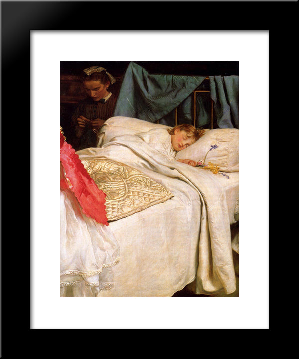 Sleeping 20x24 Black Modern Wood Framed Art Print Poster by Millais, John Everett