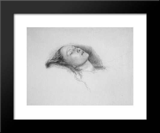 Study For Ophelia 20x24 Black Modern Wood Framed Art Print Poster by Millais, John Everett