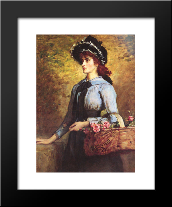 Sweet Emma Morland 20x24 Black Modern Wood Framed Art Print Poster by Millais, John Everett