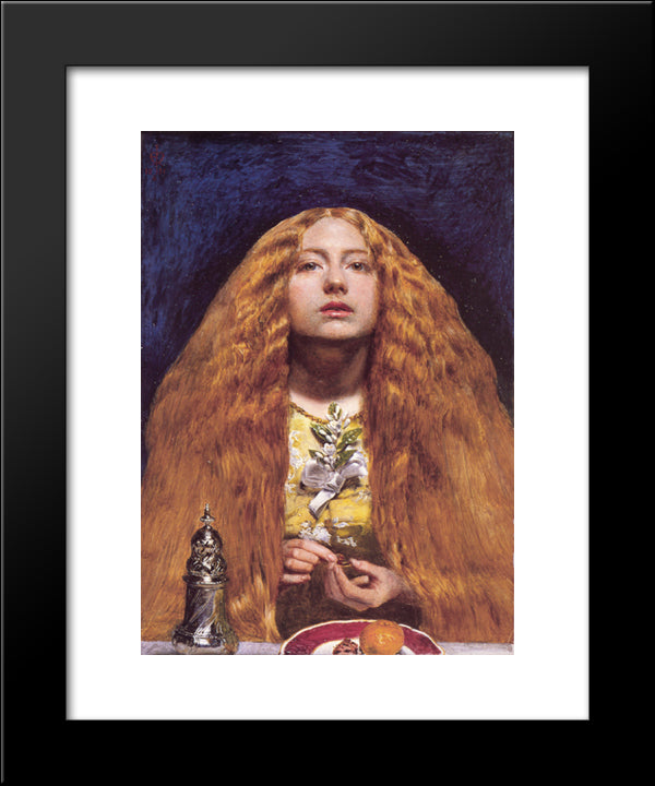 The Bridesmaid 20x24 Black Modern Wood Framed Art Print Poster by Millais, John Everett