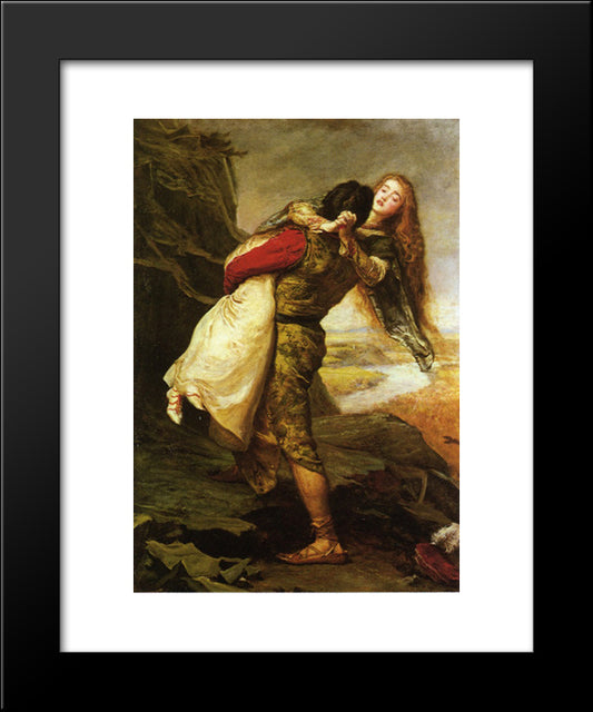 The Crown Of Love 20x24 Black Modern Wood Framed Art Print Poster by Millais, John Everett