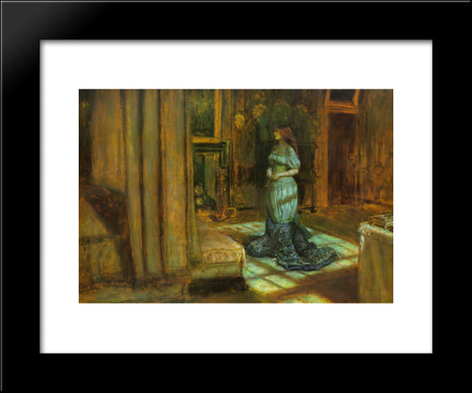 The Eve Of Saint Agnes 20x24 Black Modern Wood Framed Art Print Poster by Millais, John Everett