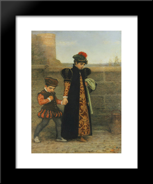 The Girlhood Of St. Teresa 20x24 Black Modern Wood Framed Art Print Poster by Millais, John Everett