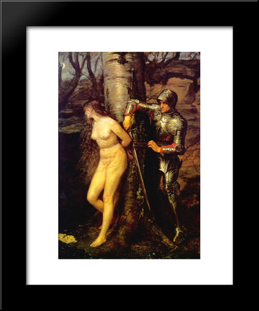 The Knight Errant 20x24 Black Modern Wood Framed Art Print Poster by Millais, John Everett