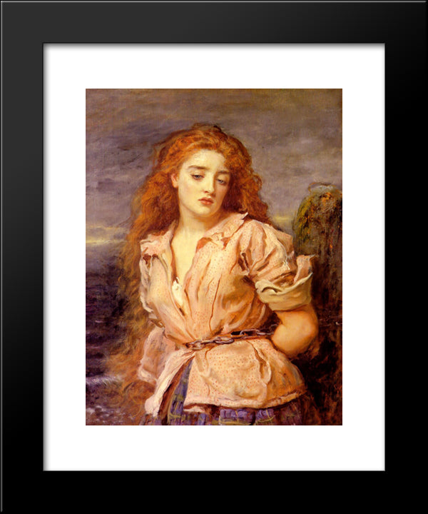 The Matyr Of The Solway 20x24 Black Modern Wood Framed Art Print Poster by Millais, John Everett