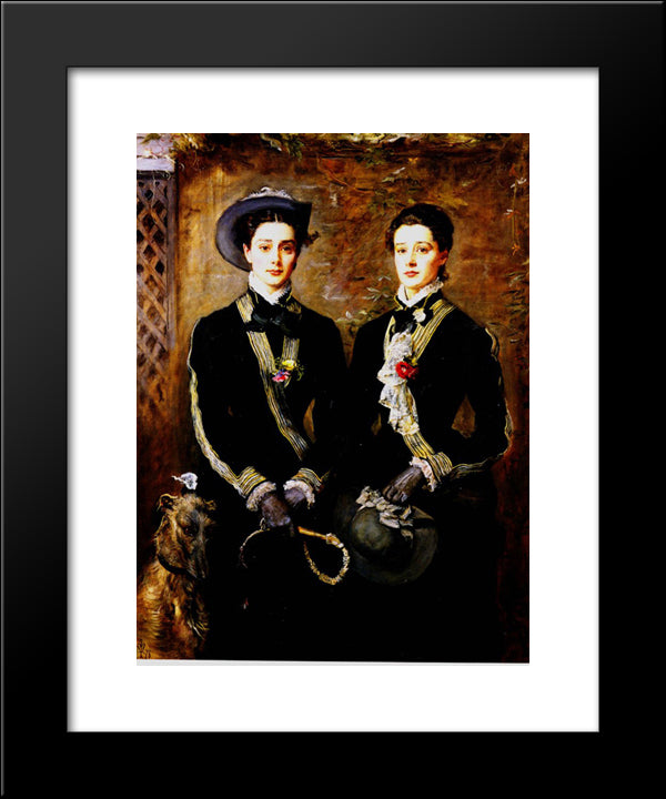 Twins (Grace And Kate Hoare) 20x24 Black Modern Wood Framed Art Print Poster by Millais, John Everett