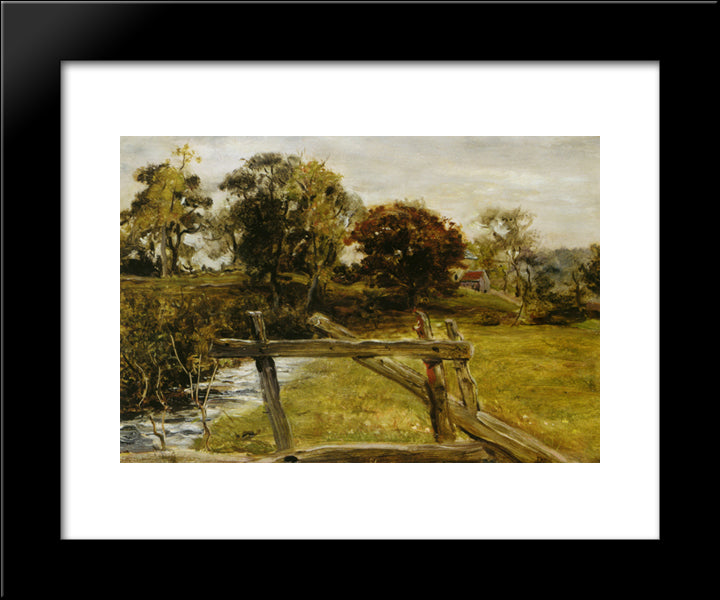 View Near Hampstead 20x24 Black Modern Wood Framed Art Print Poster by Millais, John Everett