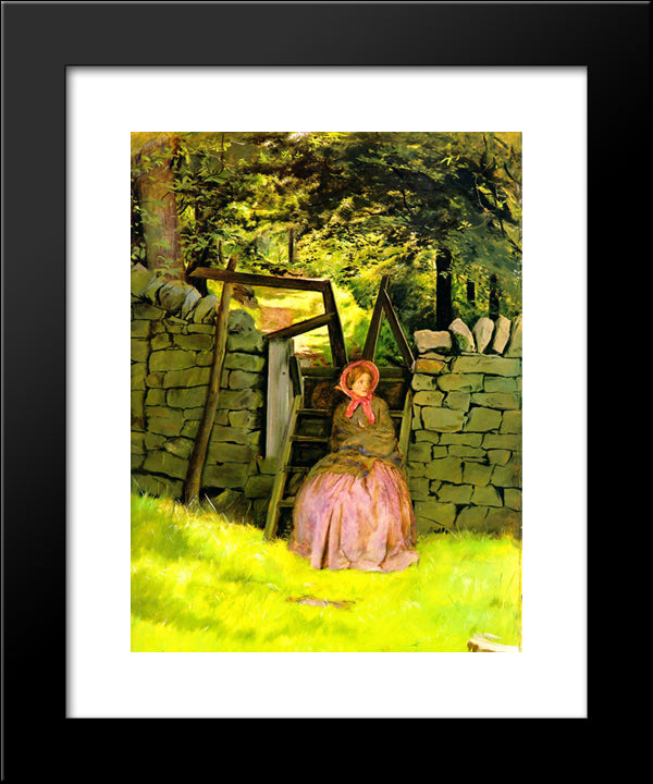 Waiting 20x24 Black Modern Wood Framed Art Print Poster by Millais, John Everett