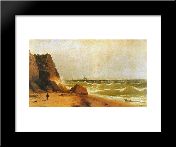 Near Newport, Rhode Island 20x24 Black Modern Wood Framed Art Print Poster by Kensett, John Frederick