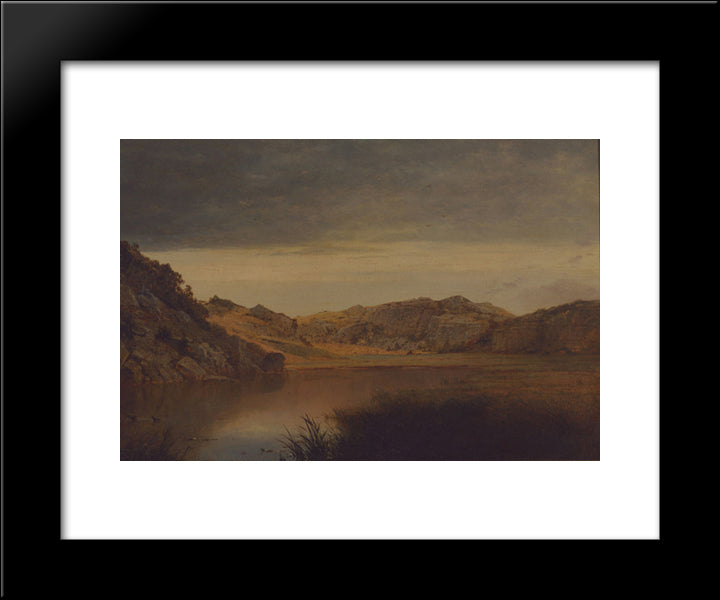 Paradise Rocks, Newport 20x24 Black Modern Wood Framed Art Print Poster by Kensett, John Frederick