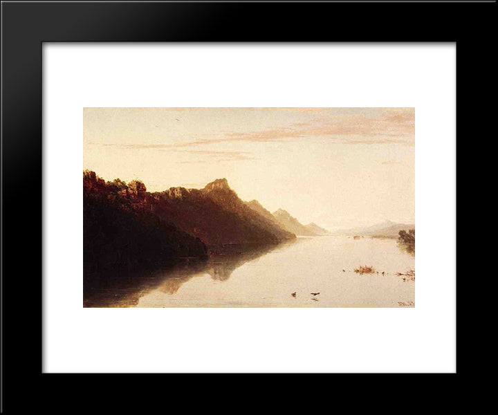 Upper Mississippi 20x24 Black Modern Wood Framed Art Print Poster by Kensett, John Frederick
