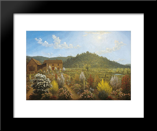 A View Of The Artist'S House And Garden, In Mills Plains, Van Diemen'S Land 20x24 Black Modern Wood Framed Art Print Poster by Glover, John