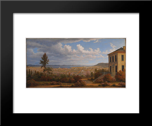Hobart Town, Taken From The Garden Where I Lived 20x24 Black Modern Wood Framed Art Print Poster by Glover, John