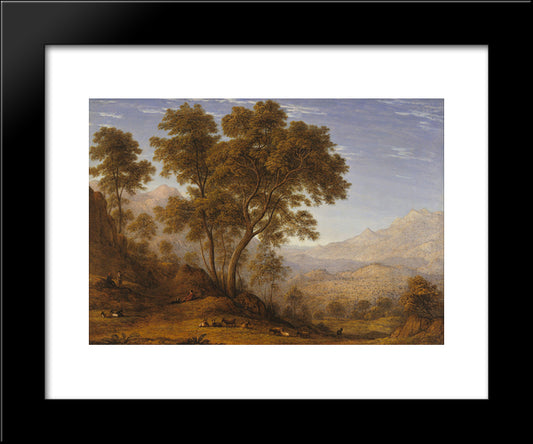 My Last View Of Italy, Looking From The Alps Over Suza 20x24 Black Modern Wood Framed Art Print Poster by Glover, John