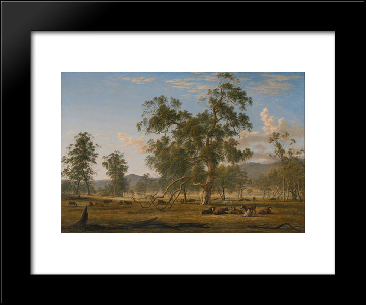 Patterdale Landscape With Cattle 20x24 Black Modern Wood Framed Art Print Poster by Glover, John