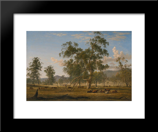 Patterdale Landscape With Cattle 20x24 Black Modern Wood Framed Art Print Poster by Glover, John
