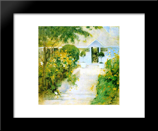 A Garden Path 20x24 Black Modern Wood Framed Art Print Poster by Twachtman, John Henry